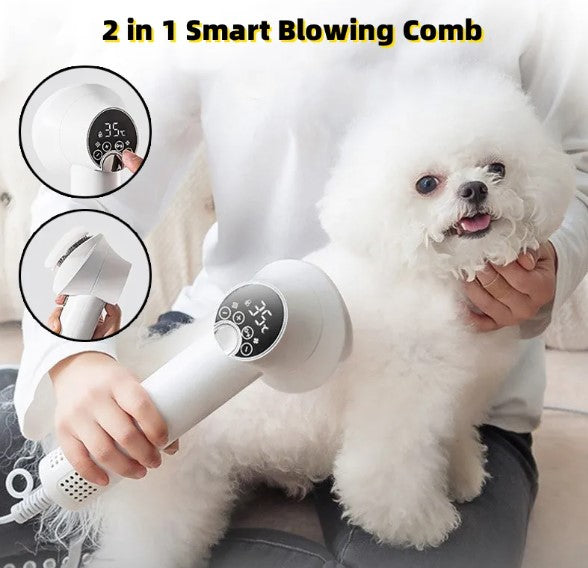 Smart Pet Hair Dryer & Grooming Comb