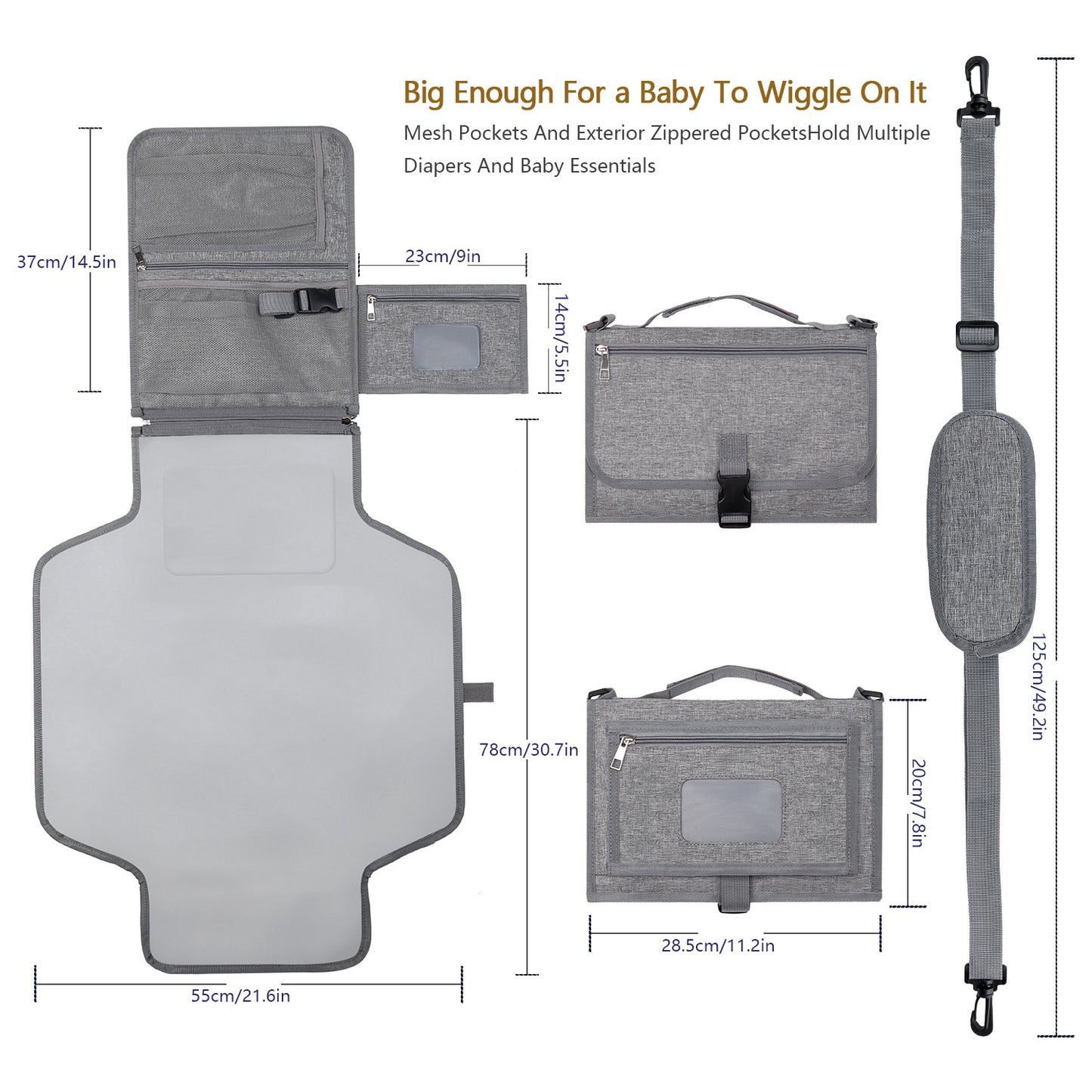 Portable Baby Changing Pad with Strap