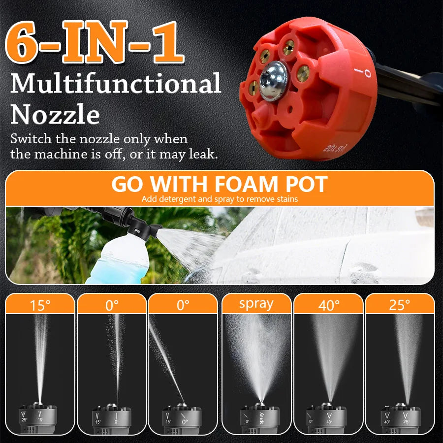 Cordless Pressure Washer Gun 6-in-1