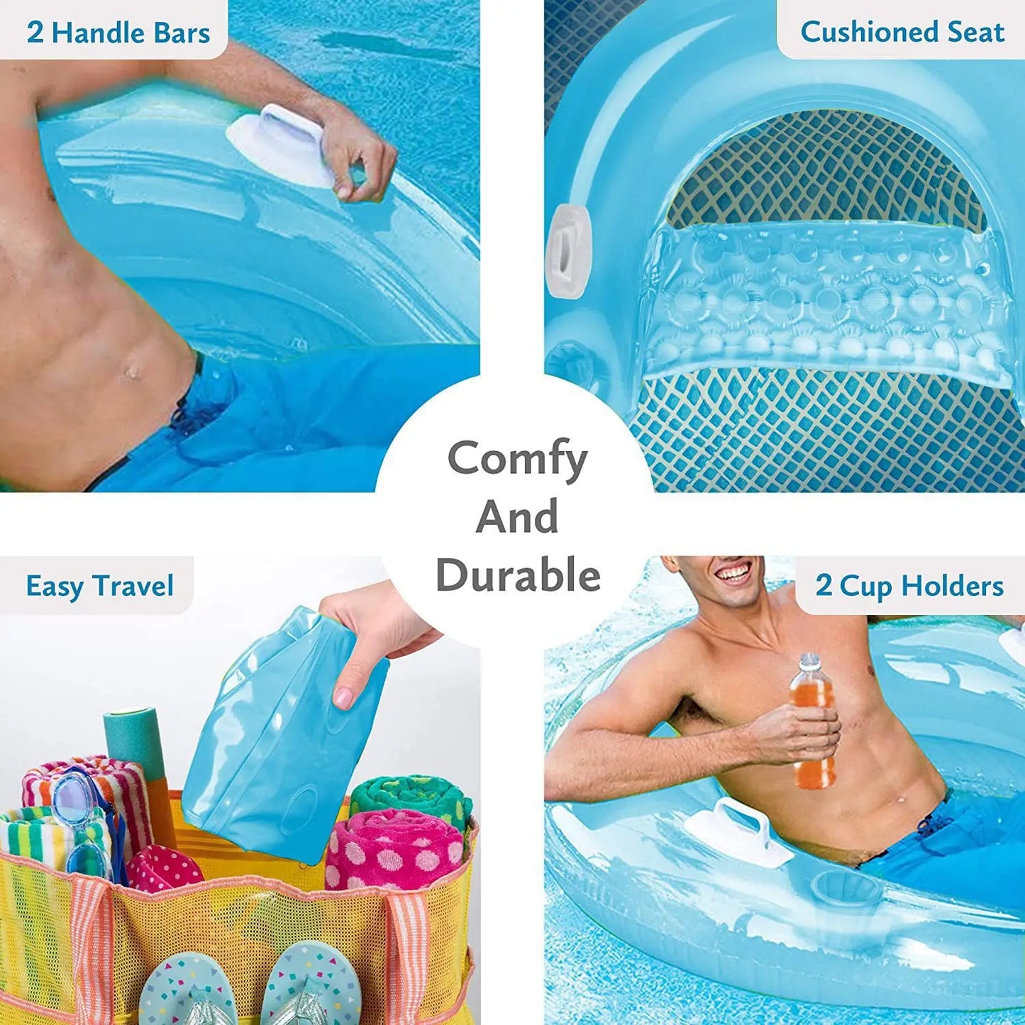 Glitter Inflatable Pool Float Recliner