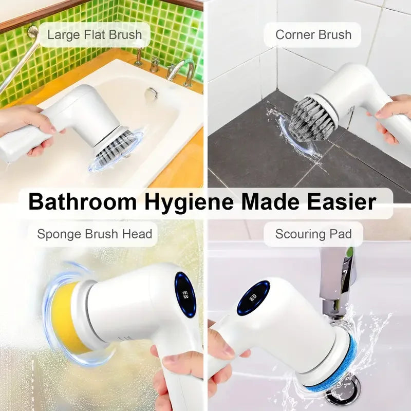 Electric Spin Scrubber with 5 Brush Heads
