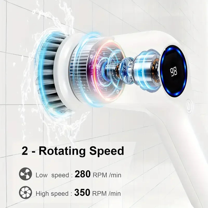 Electric Spin Scrubber with 5 Brush Heads