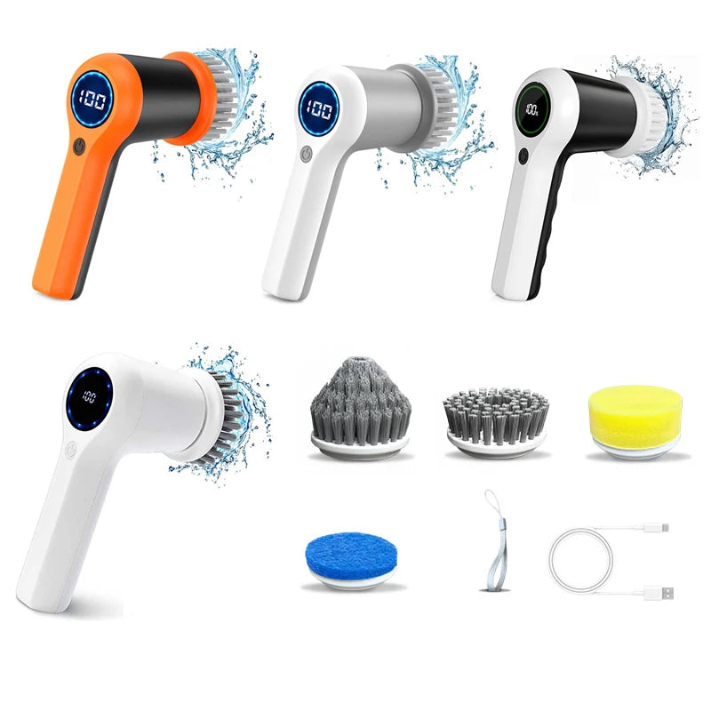 Electric Spin Scrubber with 5 Brush Heads