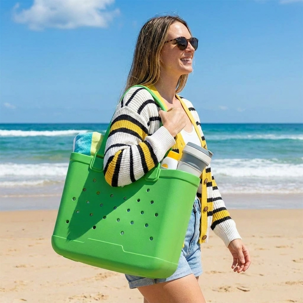 fruit green beach tote bag lifestyle