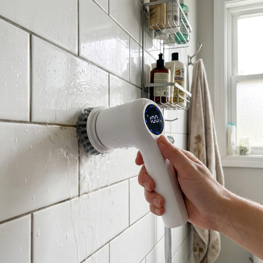 Electric Spin Scrubber with 5 Brush Heads lifestyle